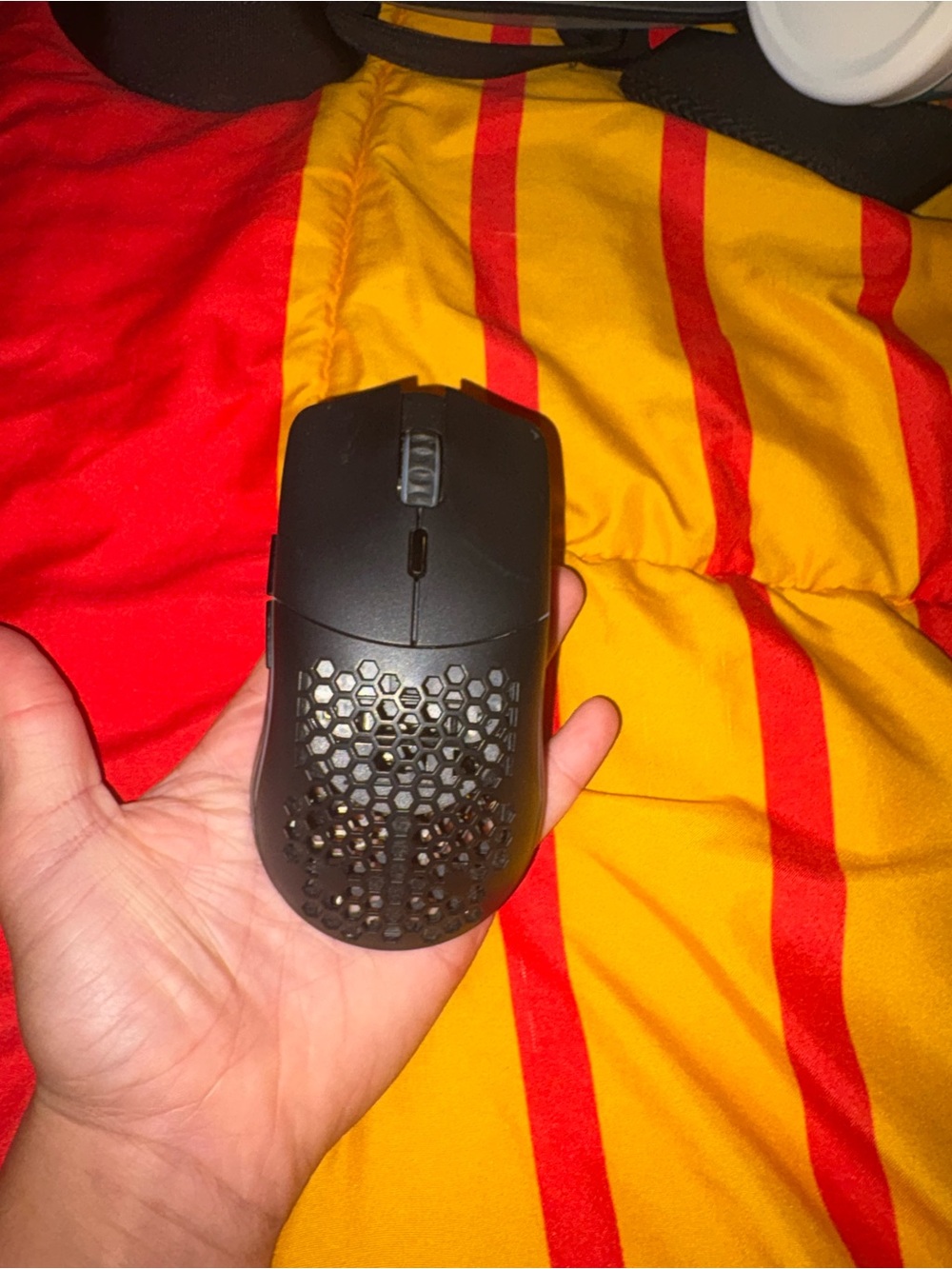 Wireless Black Honeycomb Gaming Mouse - Brand